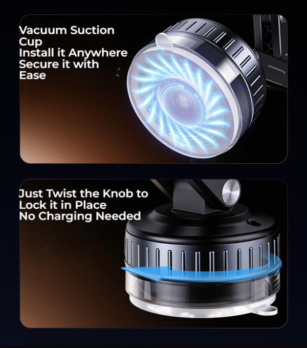 360° Adjustable Vacuum Car Phone Mount for Your Car/Gym/Mirror/Shower for iPhone & Android