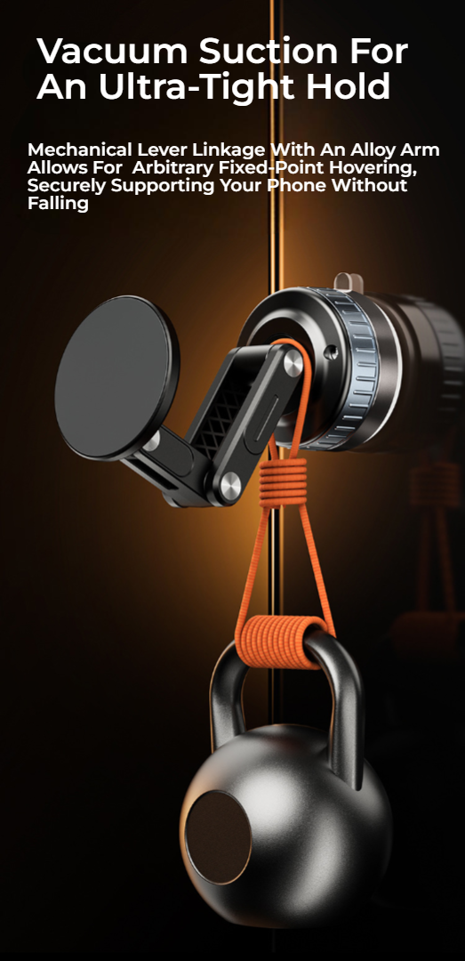 360° Adjustable Vacuum Car Phone Mount for Your Car/Gym/Mirror/Shower for iPhone & Android