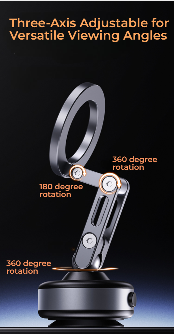 Upgraded 360° Rotation Vacuum Magnetic Phone Holder, Suction Cup Phone Mount Stand