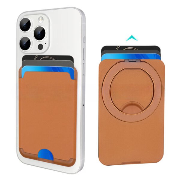 Innovative Magnetic Leather Card Wallet Stand