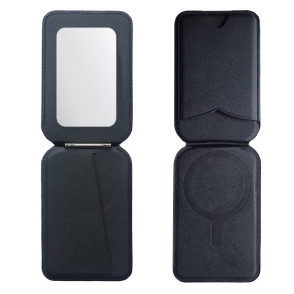 Mirror Magnetic Leather Card Holder